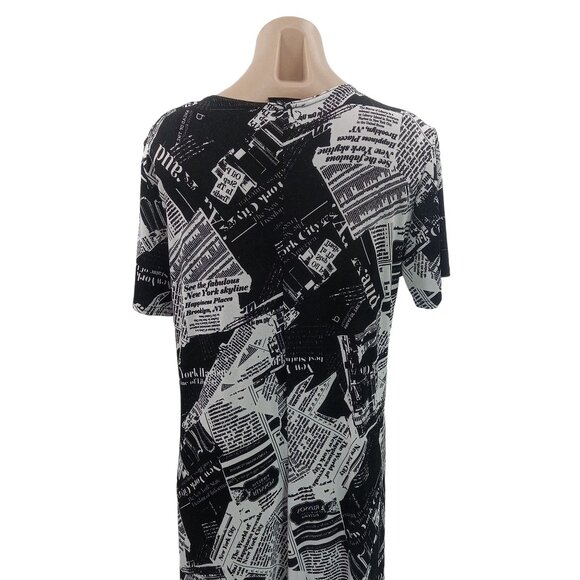 Jostar Womens Knit Dress M Newsprint New York Times Newspaper Brooklyn Graphic - Picture 7 of 10